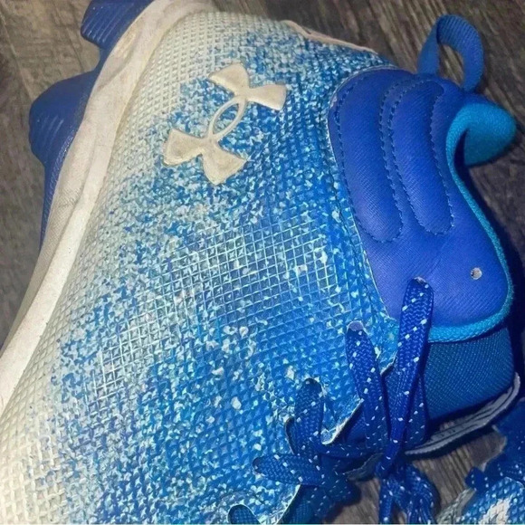 Under Armor Spot Light Franchise 2.0 Locked Down White Blue Football Cleats 9.5 - Picture 4 of 13